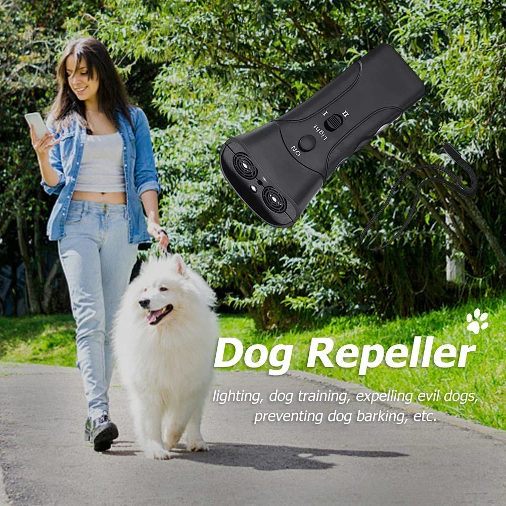 Dispositif de contrôle des aboiements à ultrasons pour chien – Dresseur anti-aboiement, fréquence réglable, portable et rechargeable, adapté aux petits, moyens et grands chiens.