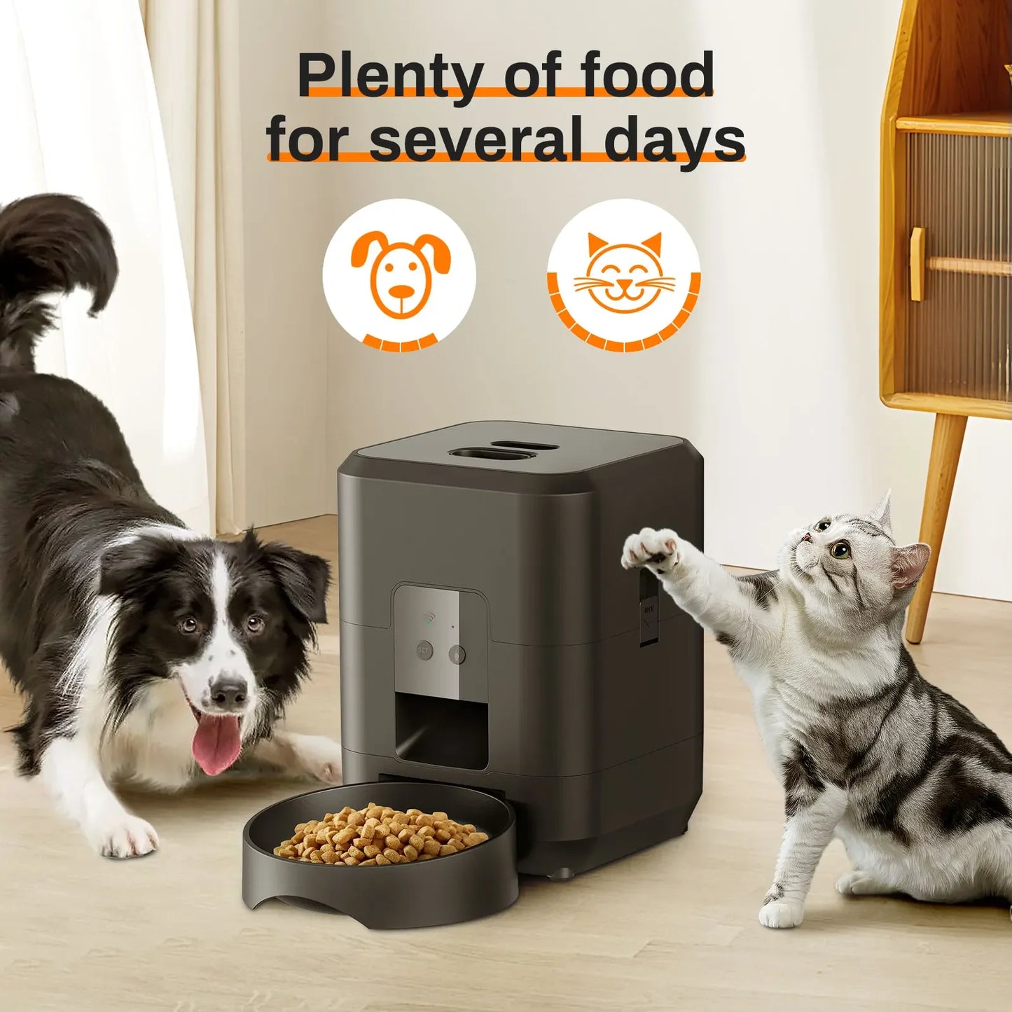 Distributeur de nourriture intelligent pour animaux – Nourrisseur automatique pour chats et chiens à alimentation lente avec distribution automatique