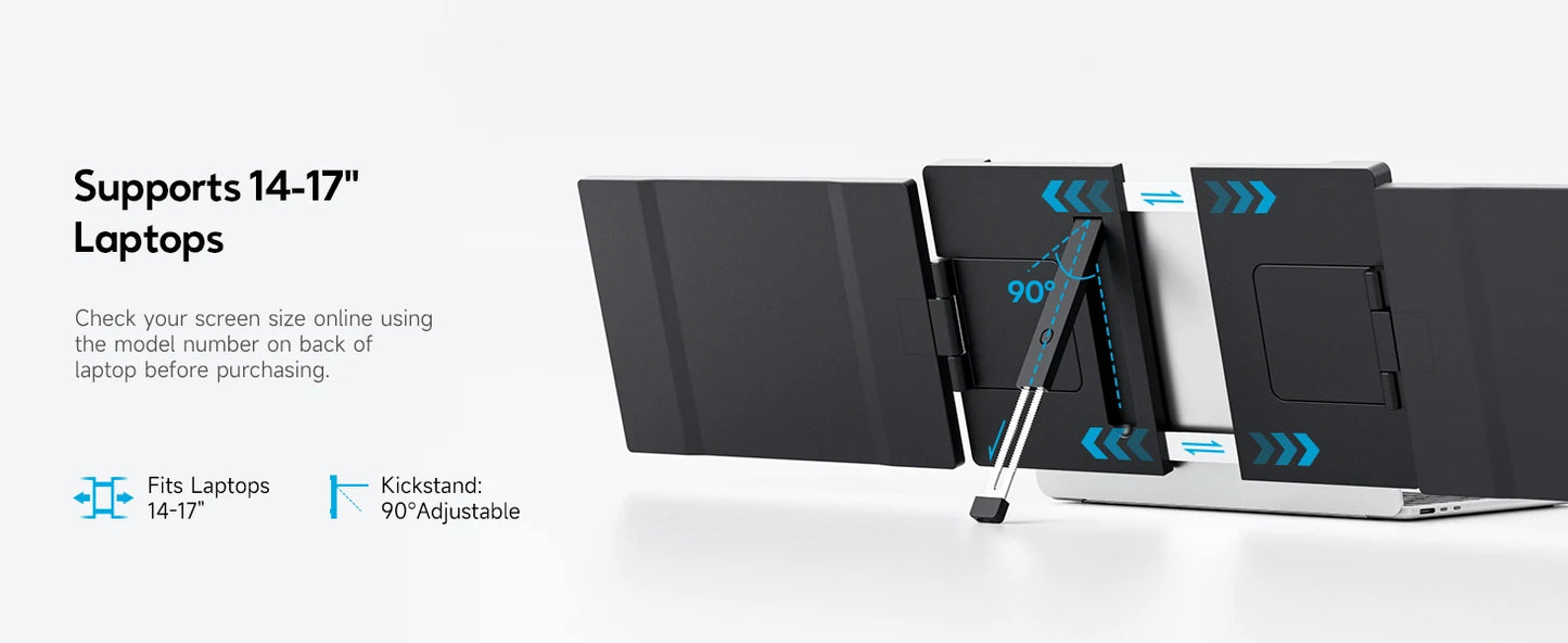 Écran Portable Dopesplay 14.1’’ – Moniteur FHD 1200P IPS Extensible pour Ordinateur, Mac et Smartphone