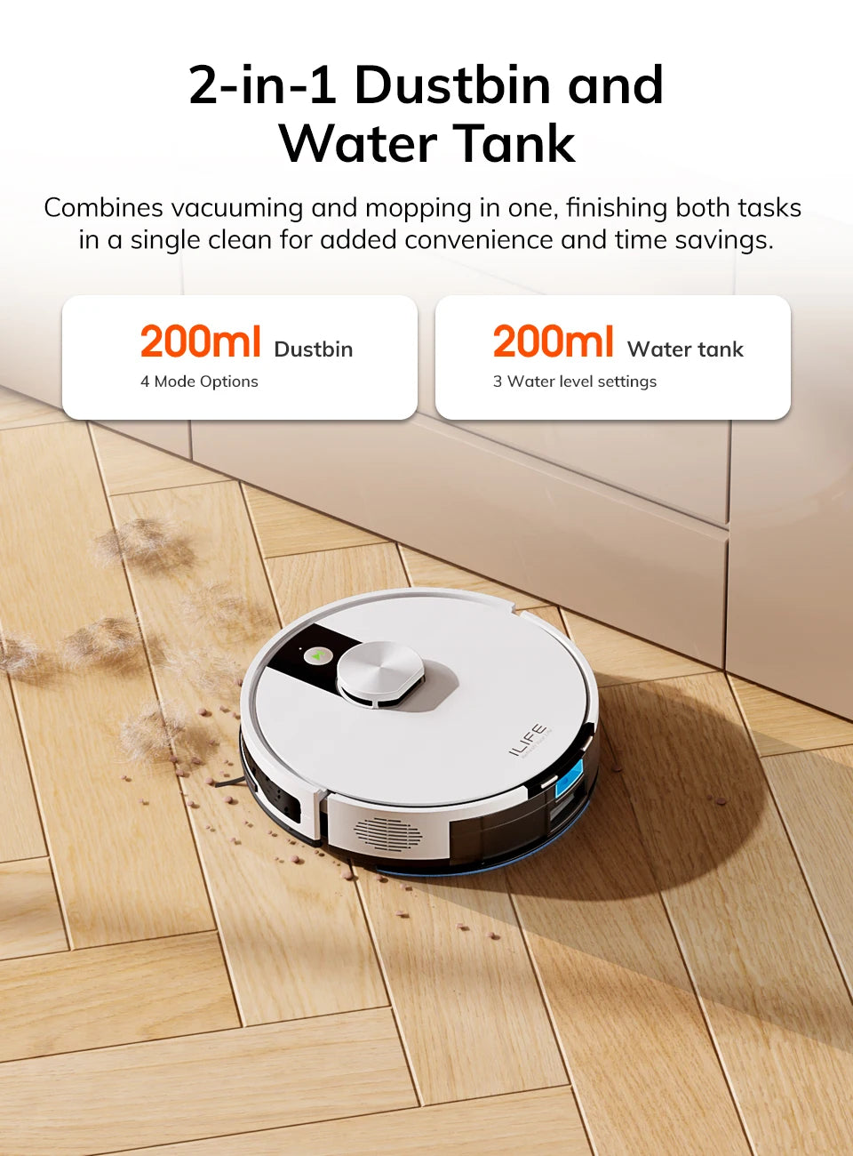 🤖 ILIFE A12 Pro – Robot Aspirateur et Laveur avec Navigation LIDAR