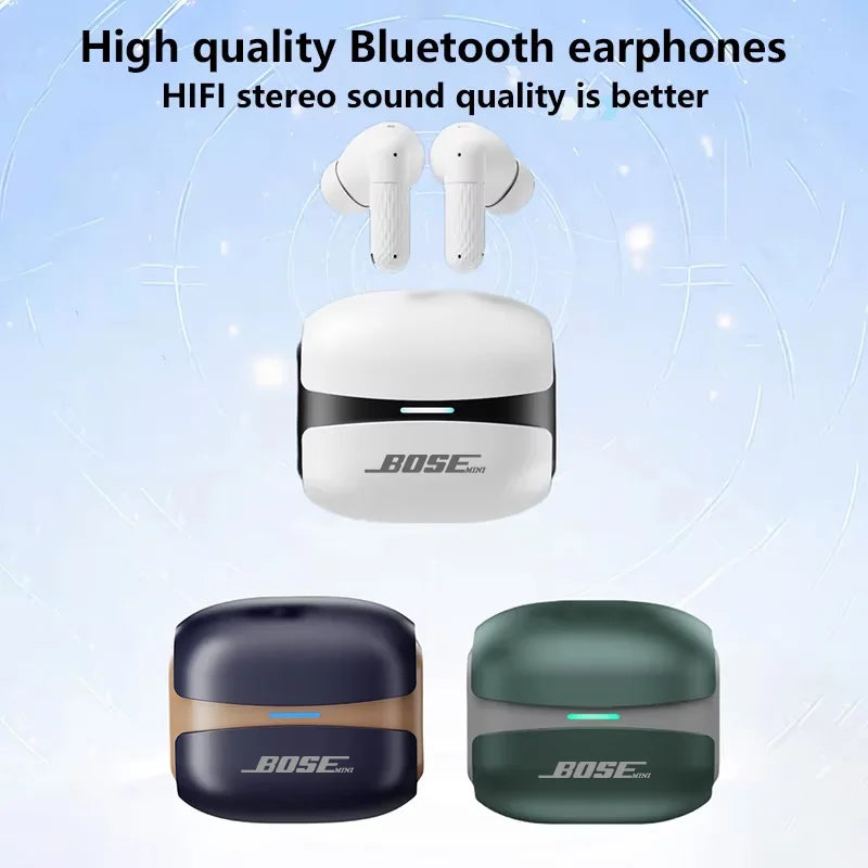 Écouteurs sans fil BOSE mini W919 – Casque Bluetooth TWS, écouteurs stéréo Hi-Fi avec microphone HD, compatibles iPhone et Android."