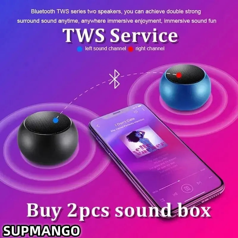 Enceinte Bluetooth sans fil portable, petite enceinte en acier, métal lourd, stéréo surround, caisson de basses, mini enceinte Bluetooth d'extérieur