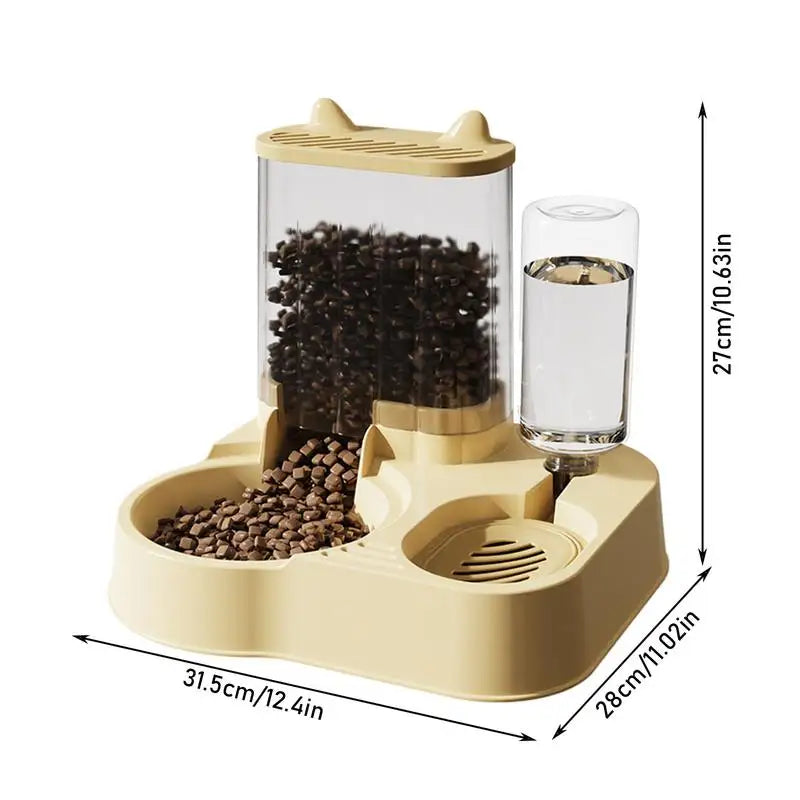 Distributeur automatique de nourriture et d’eau pour chat et chien.