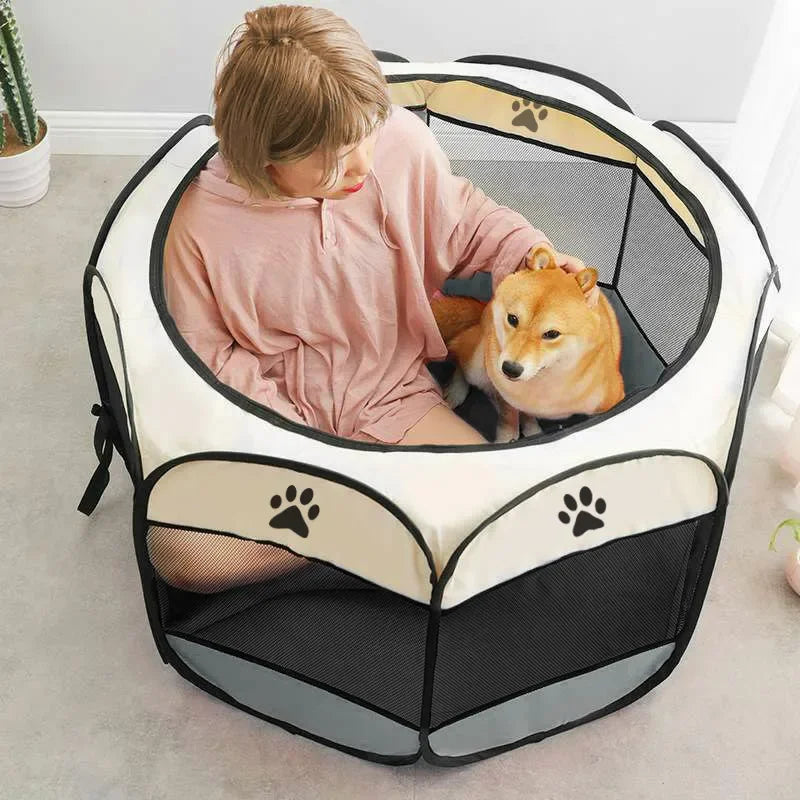 🐶🐱 Maison Portable pour Chiens & Chats – Niche Pliable Intérieur/Extérieur