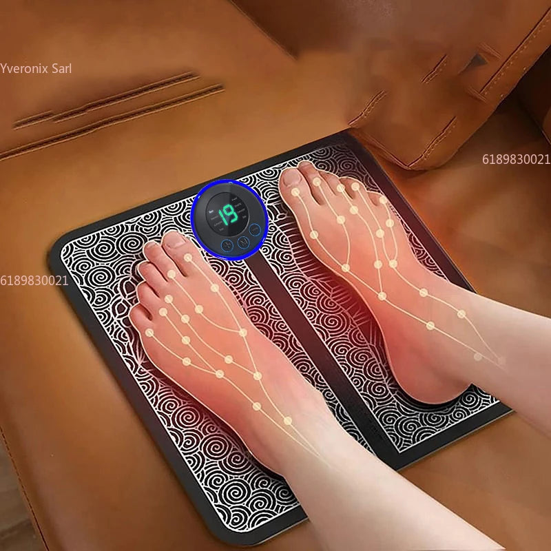 Tapis de massage électrique pliable et portable pour les pieds.