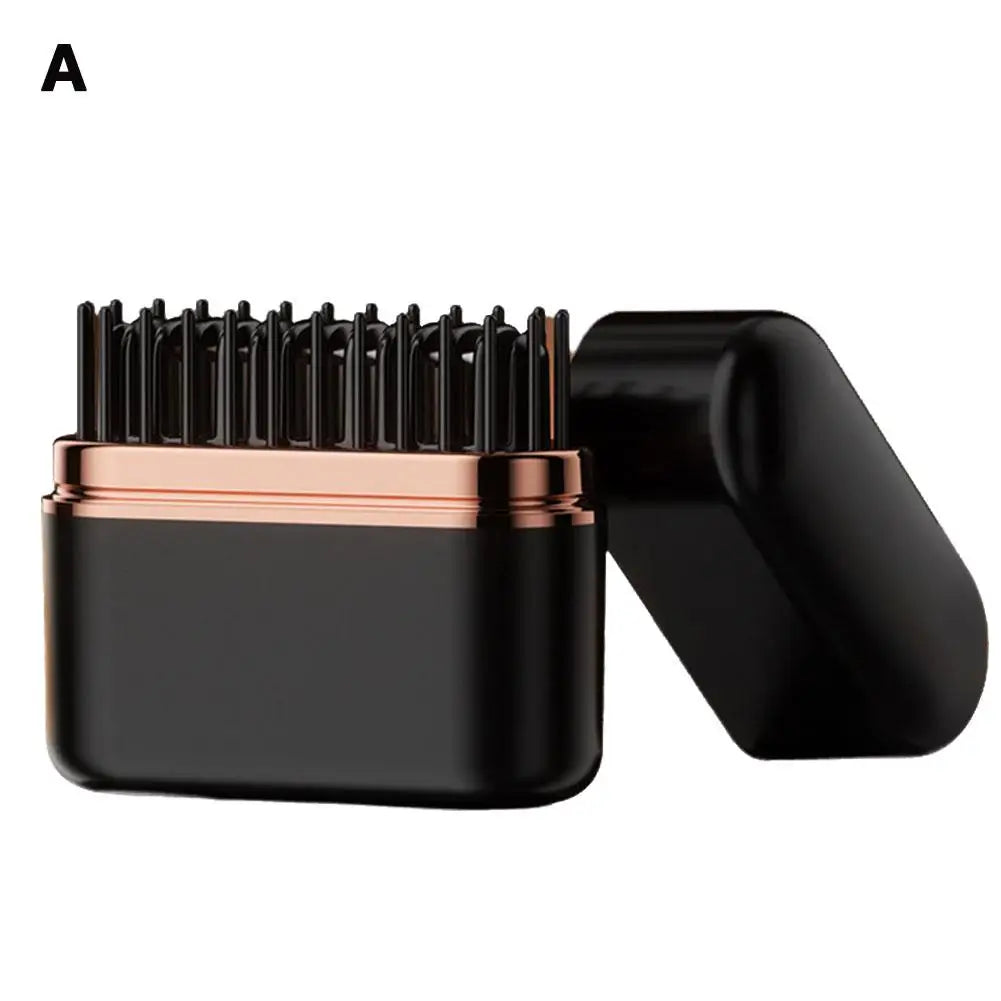 Lisseur de cheveux mini portable – Brosse lissante ionique rechargeable USB Type-C, peigne anti-brûlure à chauffage rapide. Utilisation au bureau en promenade