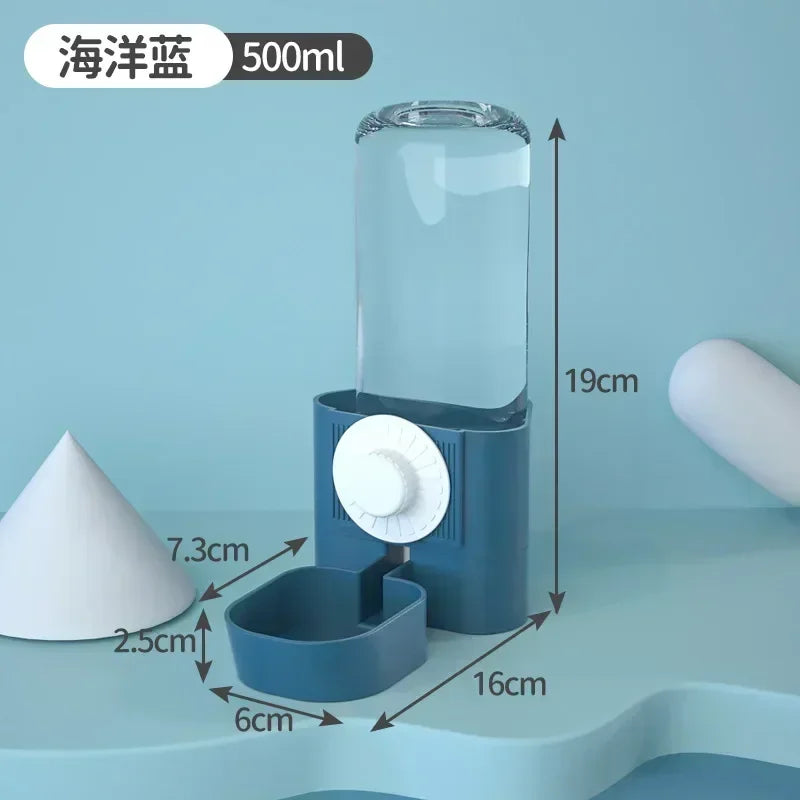 Abreuvoir pour lapin à suspendre à la cage – Distributeur d’eau automatique avec bouteille et bol pour petits animaux (hérisson, hamster, etc.) – 500 ml