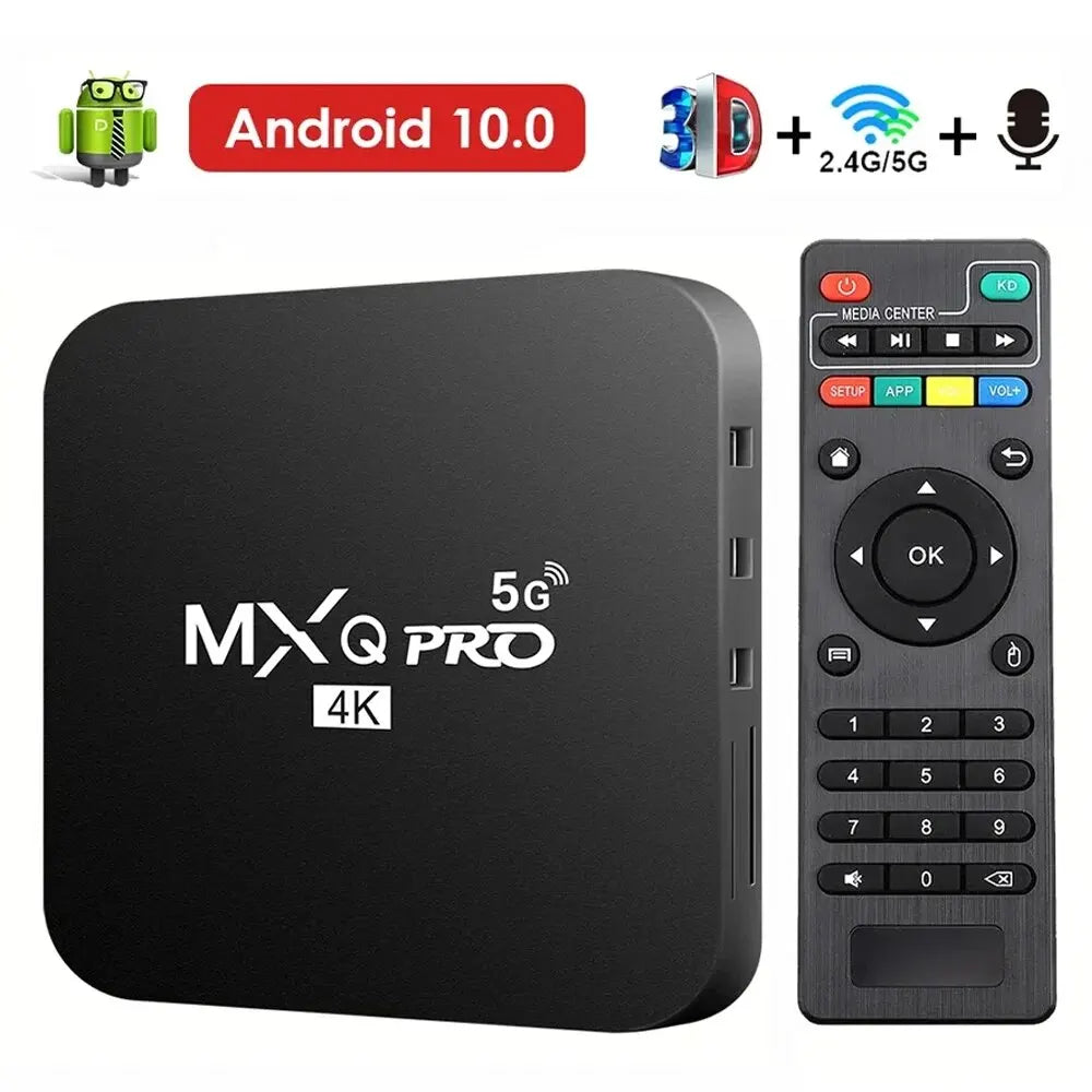 Nouveau boîtier Smart TV MXQ-PRO 4K HD Android 10.0 Smart TV Box 2.4/5G Dual-WIFI 3D Lecteur multimédia vidéo Home Cinéma Décodeur TV