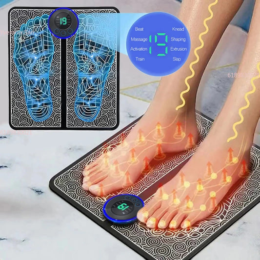 Tapis de massage électrique pliable et portable pour les pieds.